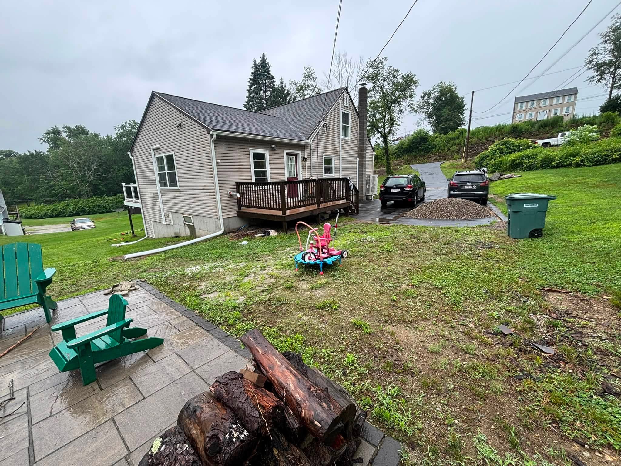 Water pooling issue before regrading — Southbridge property